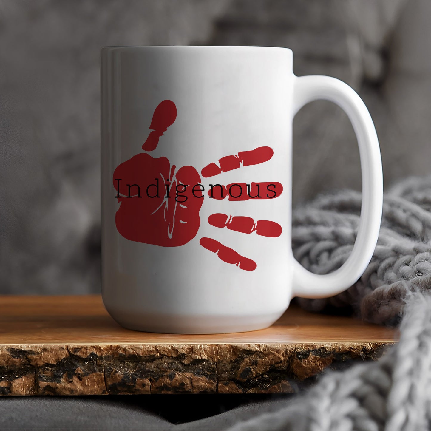 MMIW Indigenous Woman Red Hand Ceramic Coffee Mug