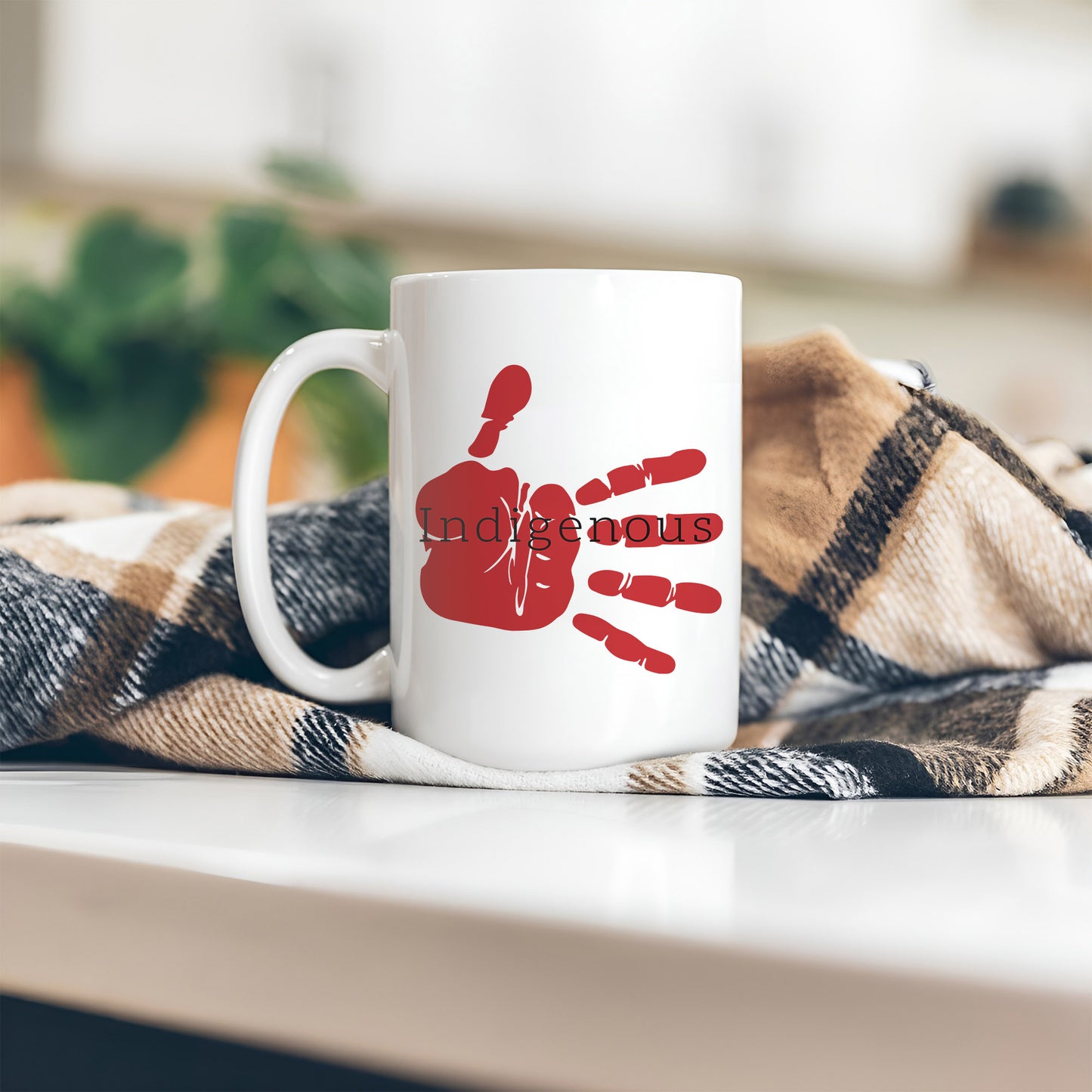 MMIW Indigenous Woman Red Hand Ceramic Coffee Mug