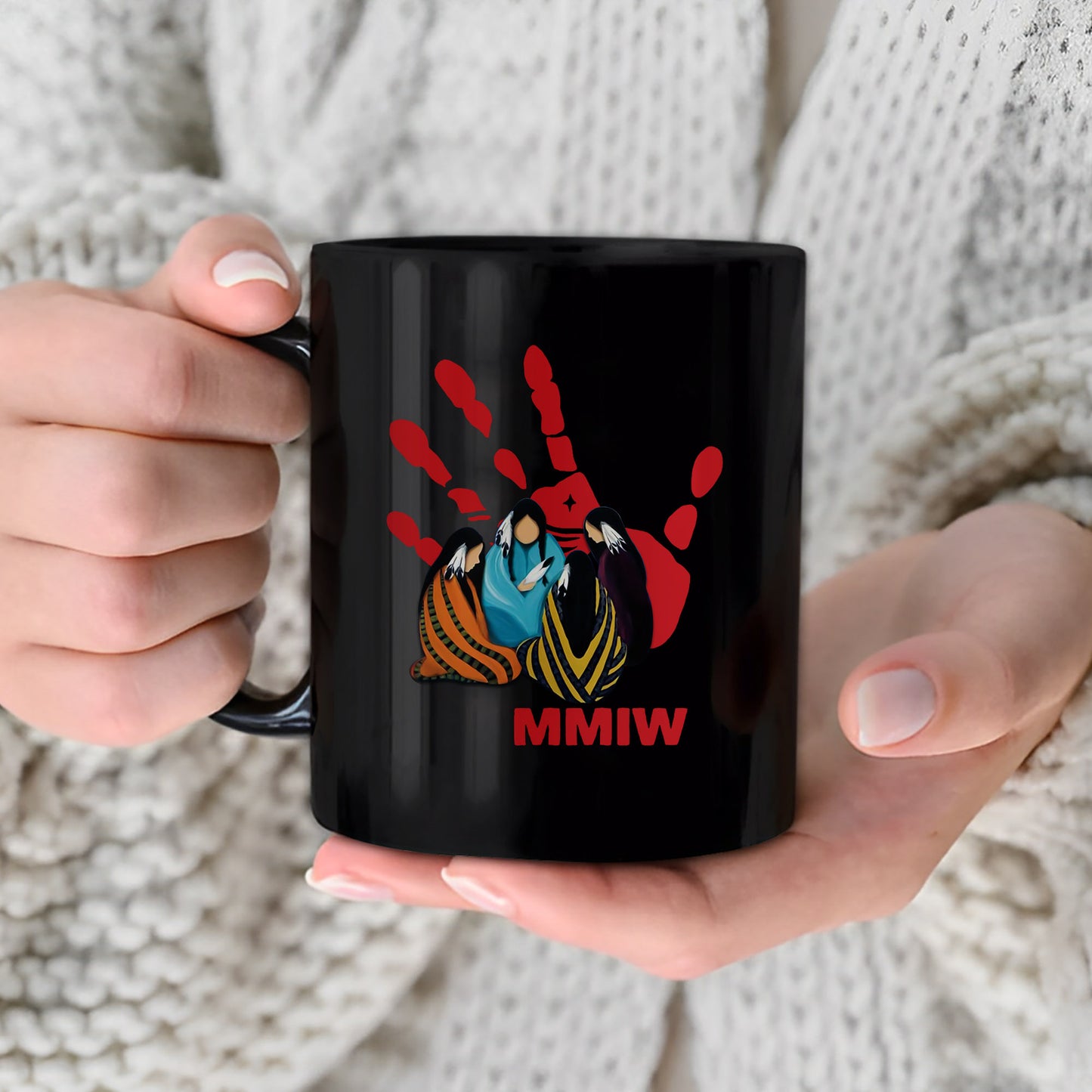 MMIW Indigenous Women Together with Red Hand Shirt