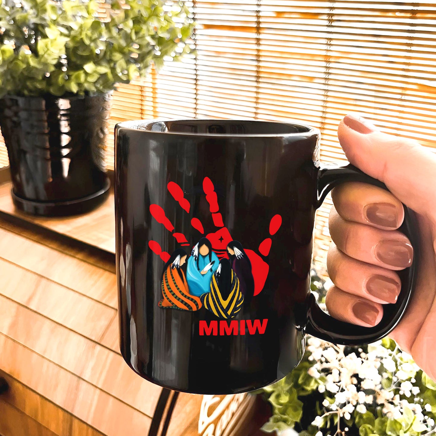 MMIW Indigenous Women Together with Red Hand Shirt