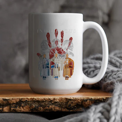 Indigenous Sisters Ceramic Coffee Mug - Empowerment Mug for Native American Women