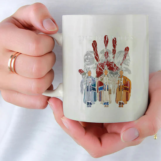 Indigenous Sisters Ceramic Coffee Mug - Empowerment Mug for Native American Women