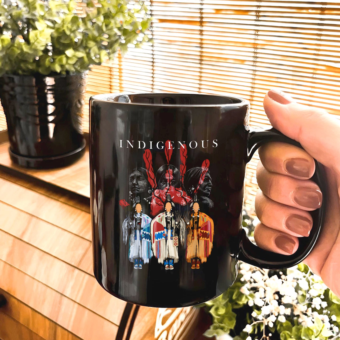 Indigenous Sisters Ceramic Coffee Mug - Empowerment Mug for Native American Women