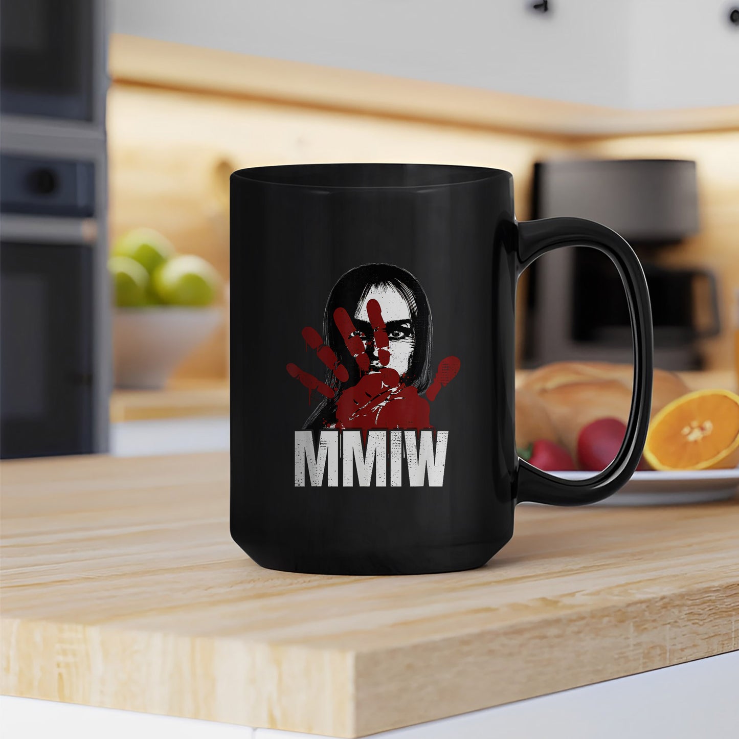 MMIW Red Hand Ceramic Coffee Mug - Empowerment Mug for Missing and Murdered Indigenous Women