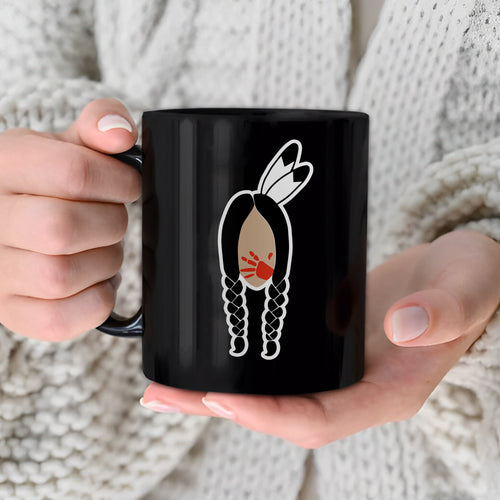 MMIW No More Stolen Sisters Red Hand Ceramic Mug - Empowerment for Missing Indigenous Women
