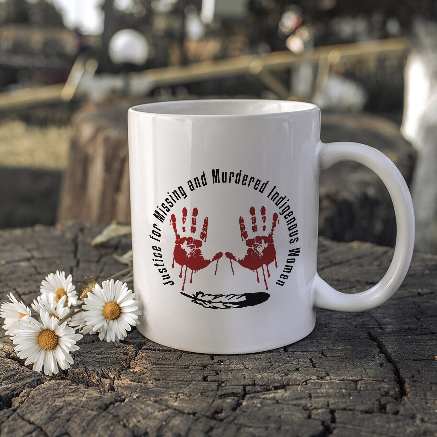 MMIW Justice For MMIW Red Hands Ceramic Coffee Mug