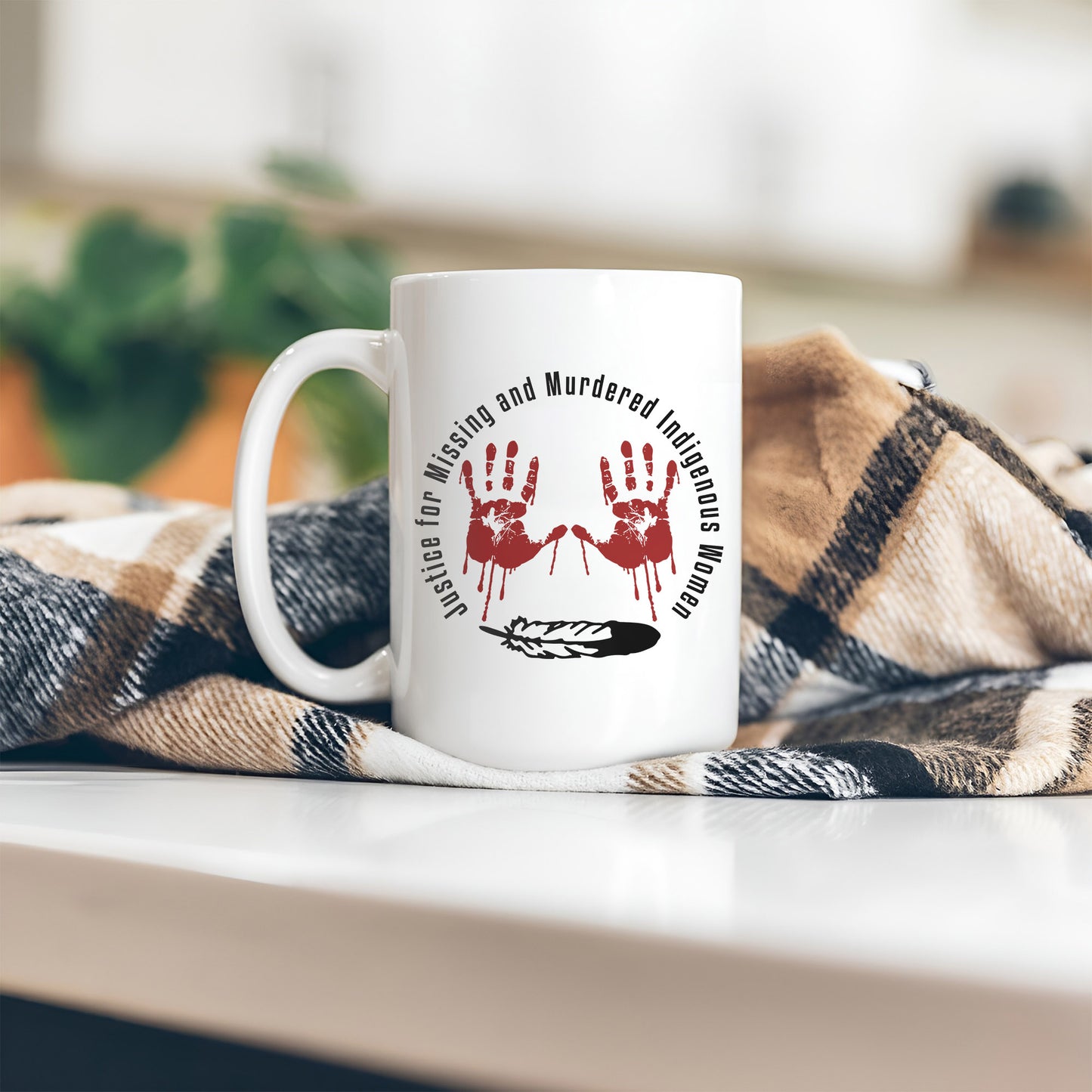 MMIW Justice For MMIW Red Hands Ceramic Coffee Mug