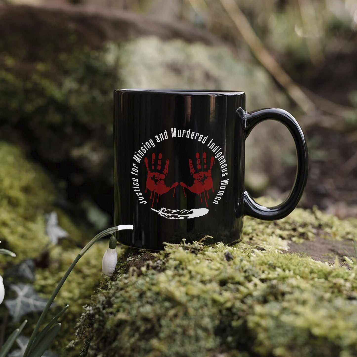 MMIW Justice For MMIW Red Hands Ceramic Coffee Mug