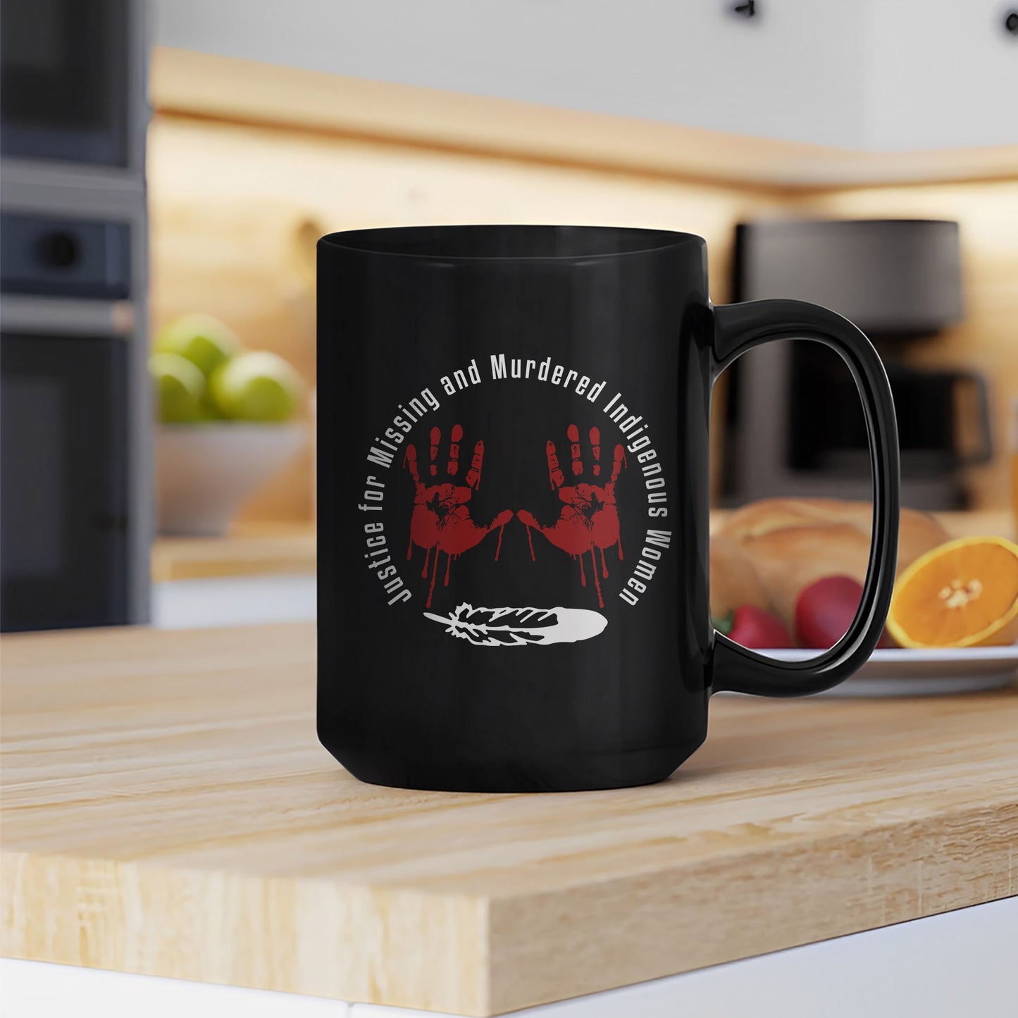 MMIW Justice For MMIW Red Hands Ceramic Coffee Mug