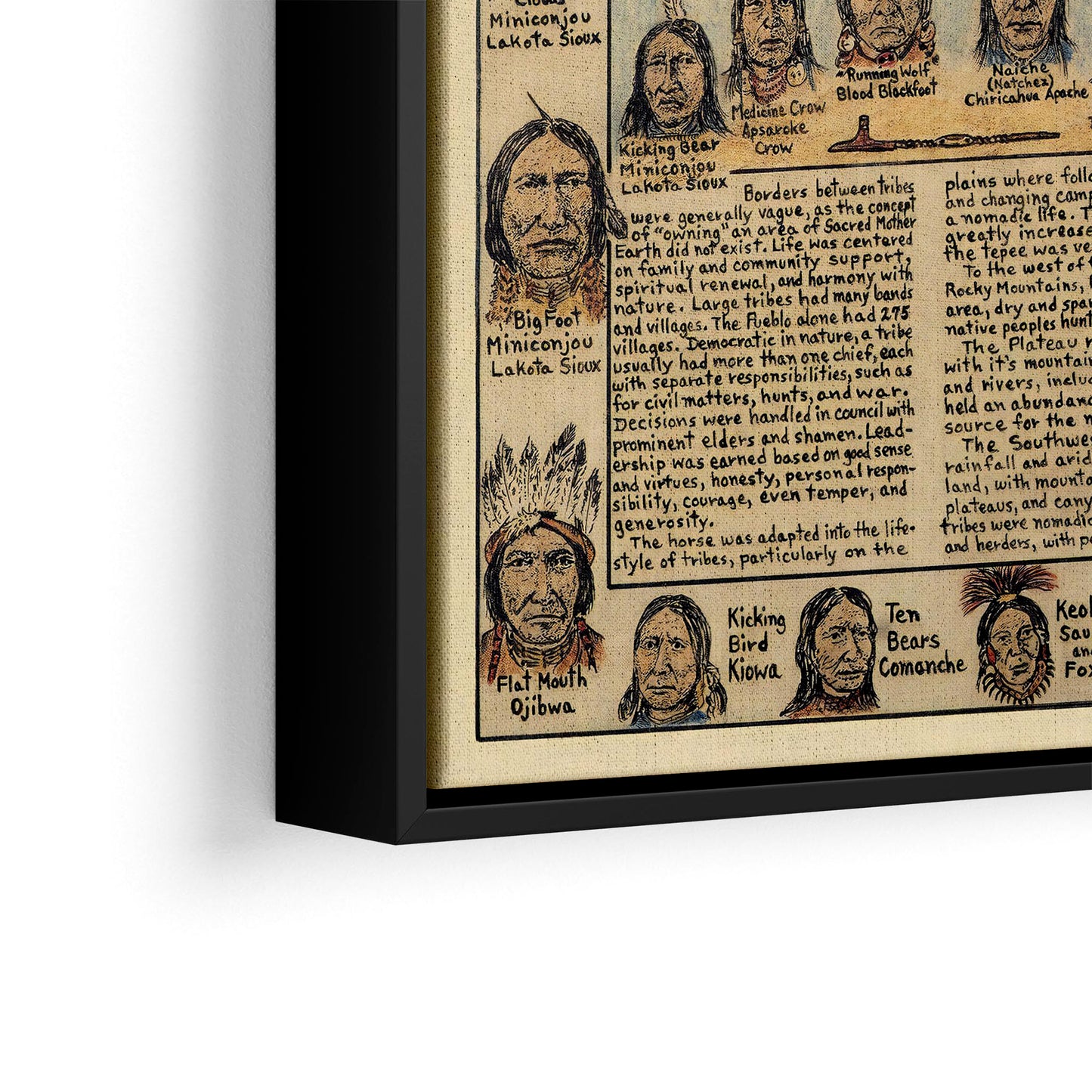 Native Tribes of North American central America and the Caribbean Maps Poster