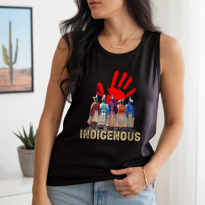 Indigenous Pride Red Handprint Cultural Strength Unisex Tank Top