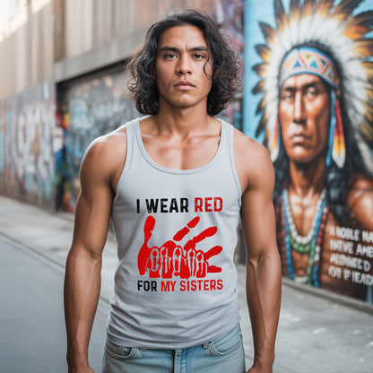 I Wear Red for My Sisters MMIW Awareness Unisex Tank Top