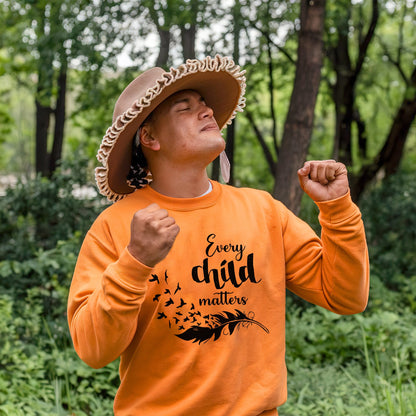 Every Child Matters Black Feather For Orange Day Unisex T-shirt/Hoodie/Sweatshirt 039