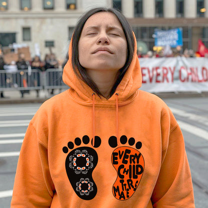 Every Child Matters Foot Black And Orange Together Unisex T-Shirt/Hoodie/Sweatshirt 061