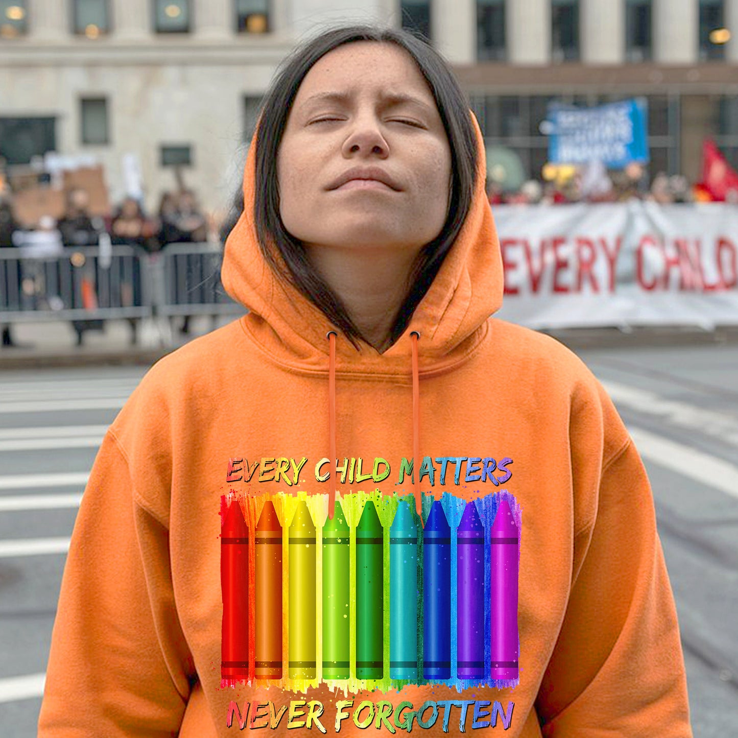 Every Child Matters Never Forgotten Crayons Colors Unisex T-Shirt/Hoodie/Sweatshirt 062
