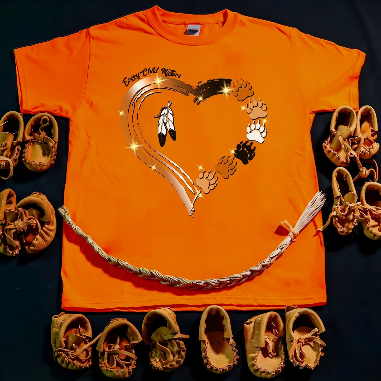 Every Child Matters Paws Of Heart Native American Unisex T-Shirt/Hoodie/Sweatshirt 181