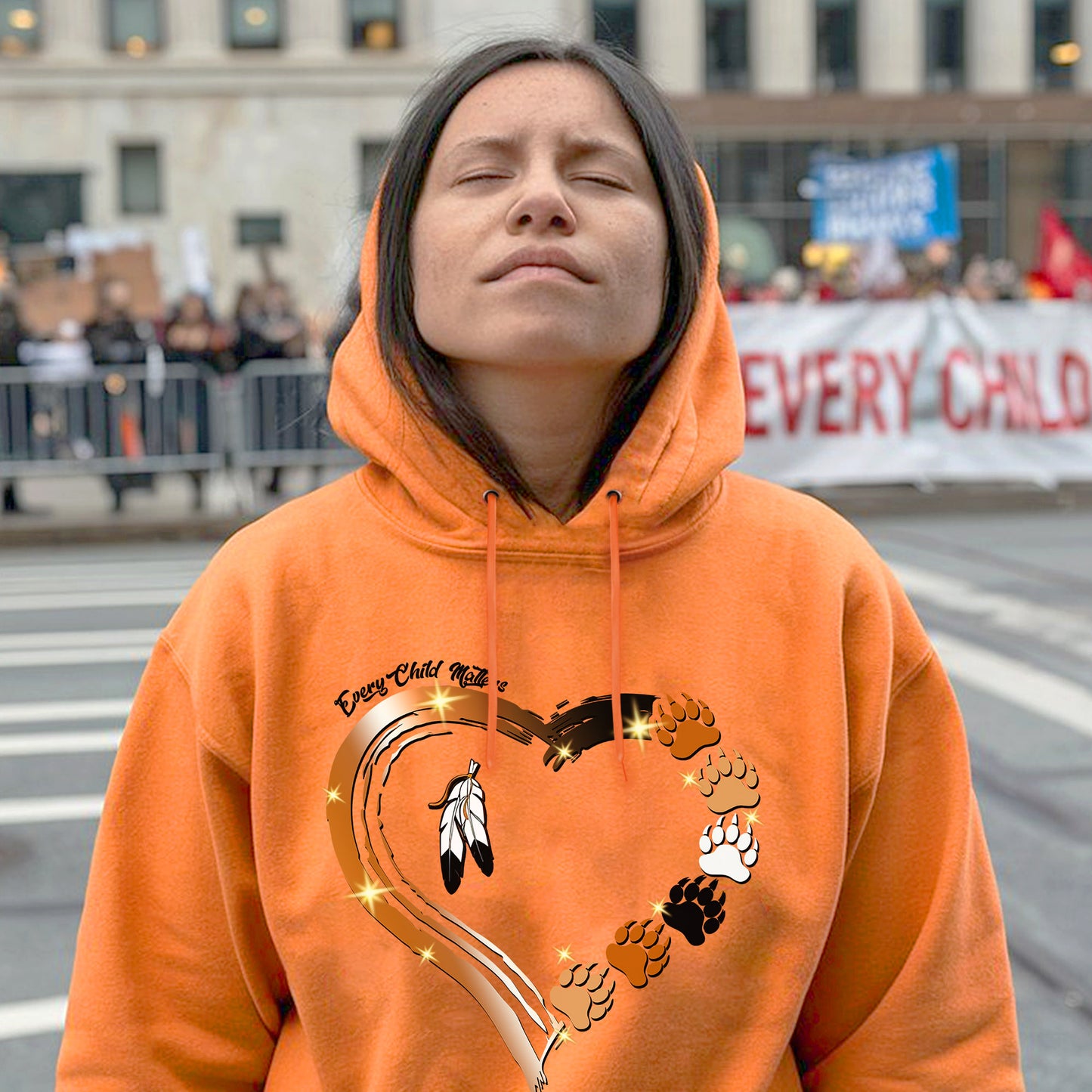 Every Child Matters Paws Of Heart Native American Unisex T-Shirt/Hoodie/Sweatshirt 181
