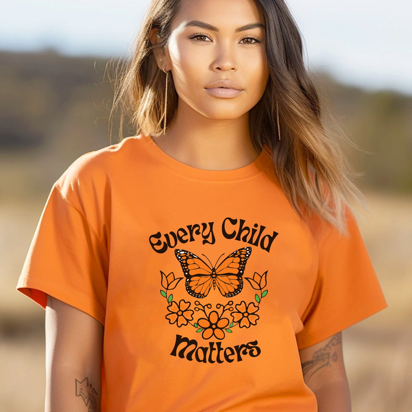 Every Child Matters Native Orange Butterfly Native American Unisex T-Shirt/Hoodie/Sweatshirt