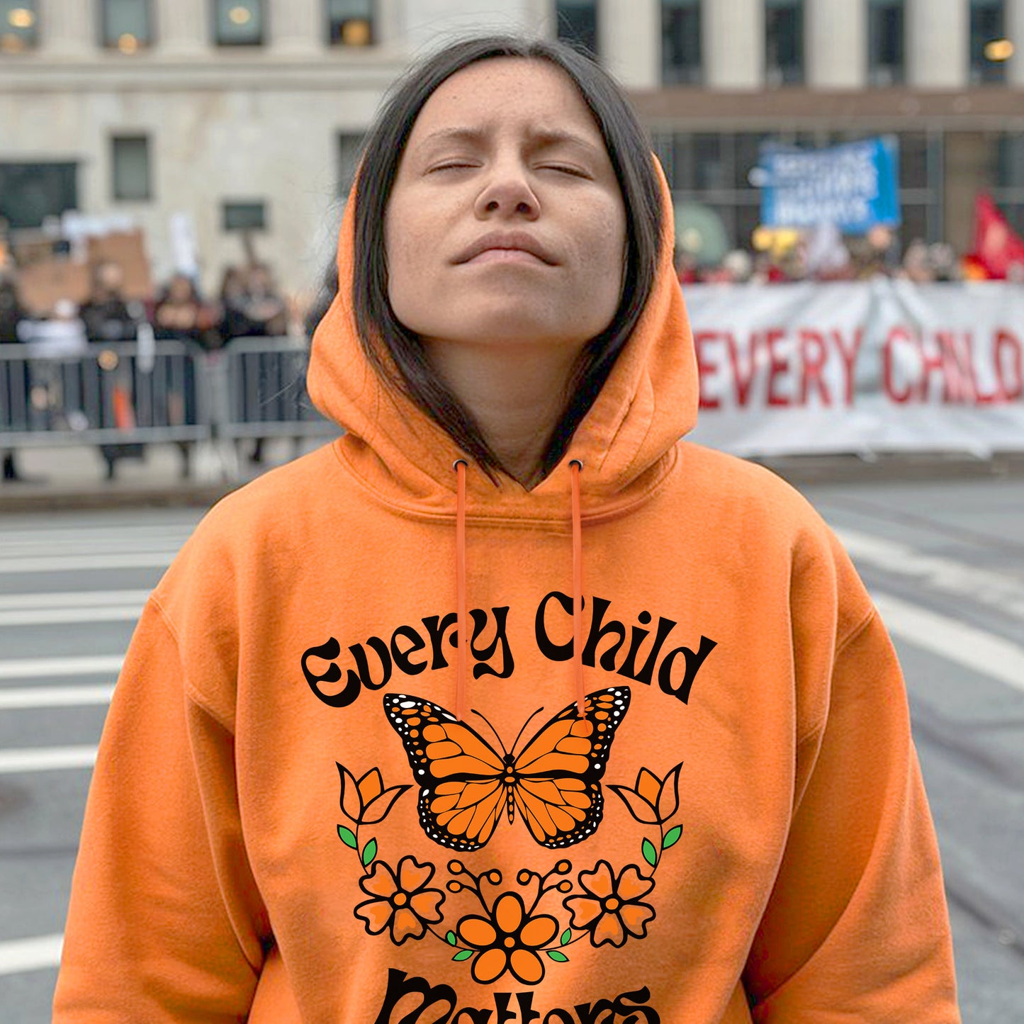 Every Child Matters Native Orange Butterfly Native American Unisex T-Shirt/Hoodie/Sweatshirt 187