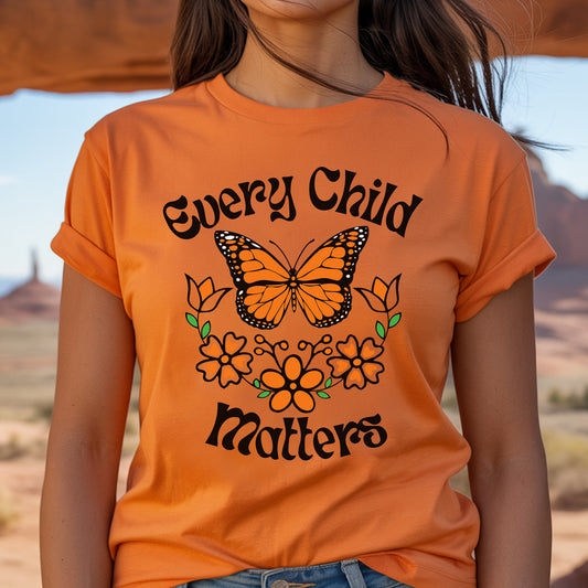 Every Child Matters Native Orange Butterfly Native American Unisex T-Shirt/Hoodie/Sweatshirt 187