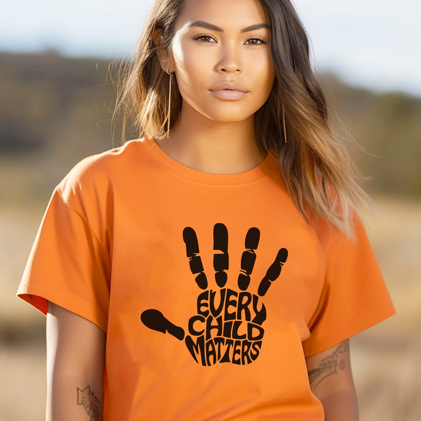 Every Child Matters Handprint Typography For Orange Shirt Day Unisex T-Shirt/Hoodie/Sweatshirt 190