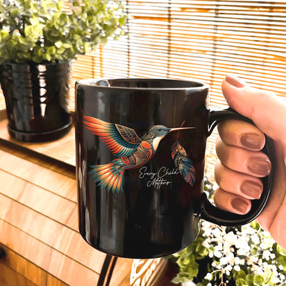 Every Child Matters Hummingbird Feather Native American Ceramic Coffee Mug