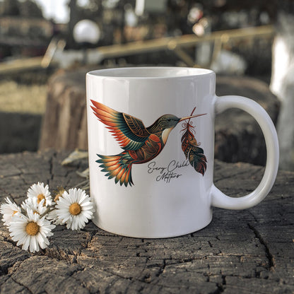 Every Child Matters Hummingbird Feather Native American Ceramic Coffee Mug