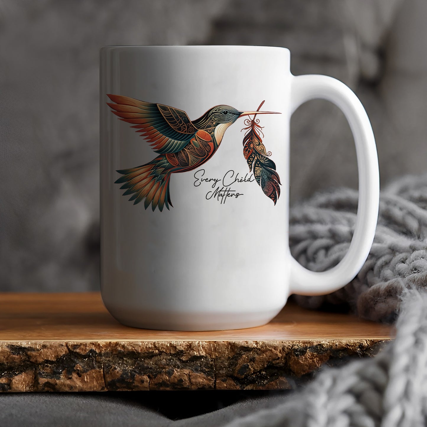 Every Child Matters Hummingbird Feather Native American Ceramic Coffee Mug