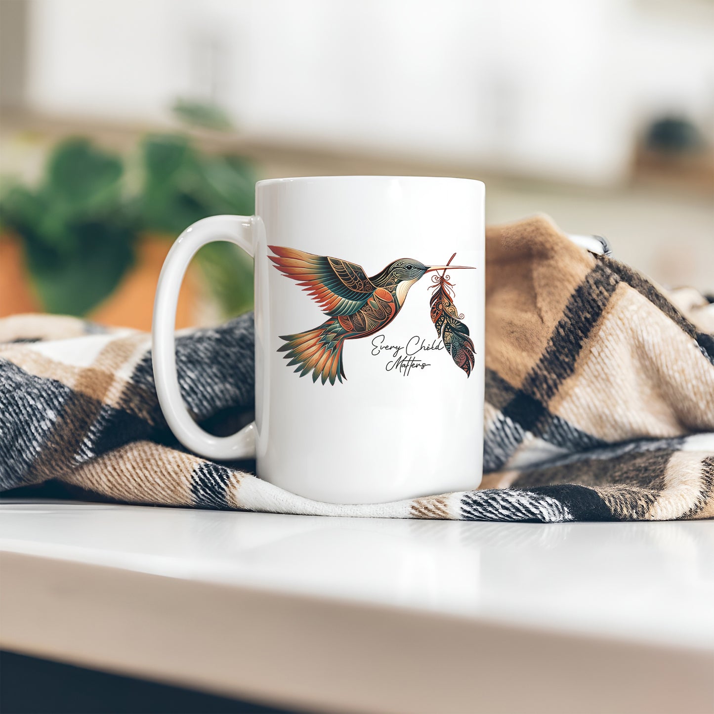 Every Child Matters Hummingbird Feather Native American Ceramic Coffee Mug