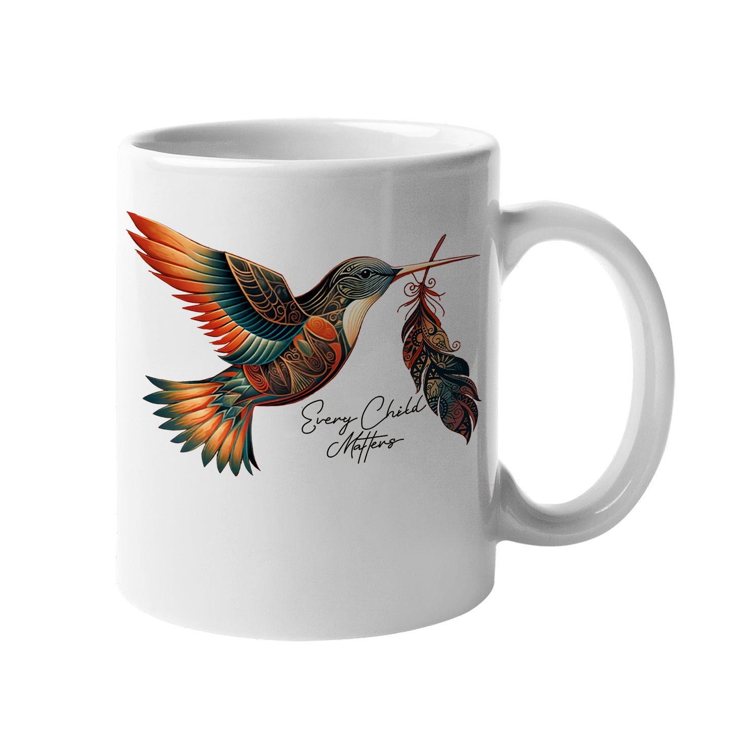 Every Child Matters Hummingbird Feather Native American Ceramic Coffee Mug