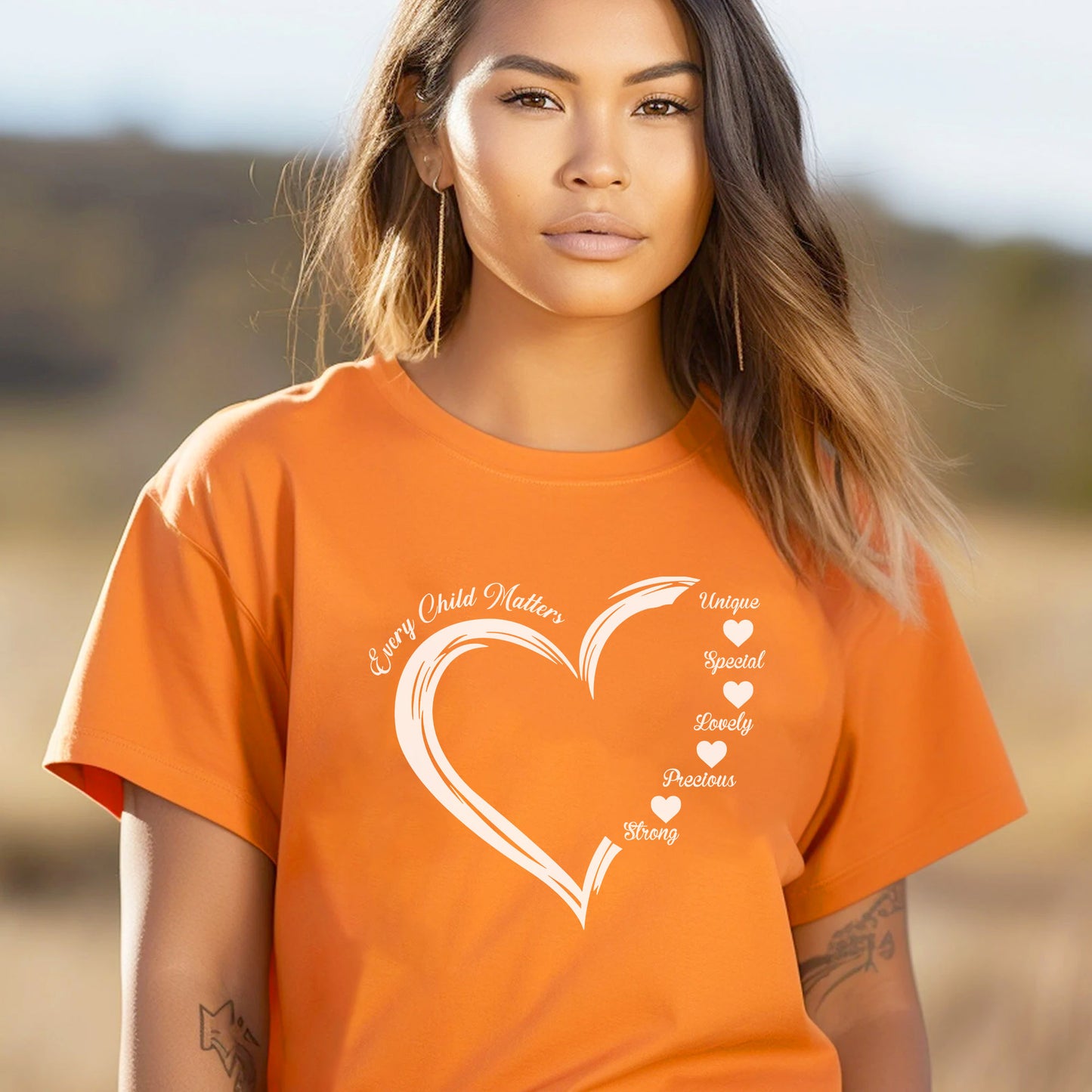 Every Child Matters White Heart Native American Unisex T-Shirt/Hoodie/Sweatshirt