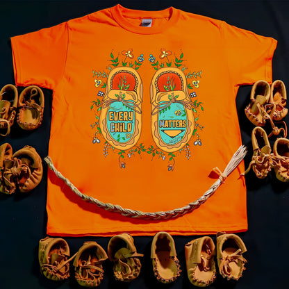 Every Child Matters Floral Moccasins For Orange Shirt Day Unisex T-Shirt/Hoodie/Sweatshirt 218