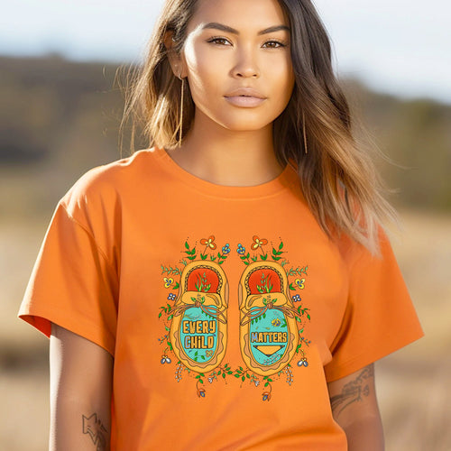 Every Child Matters Floral Moccasins For Orange Shirt Day Unisex T-Shirt/Hoodie/Sweatshirt 218