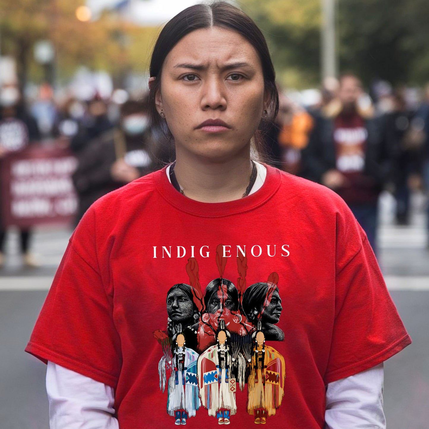 MMIW Native American Indigenous Red Hand Indian Blood Themed Unisex T-Shirt/Hoodie/Sweatshirt