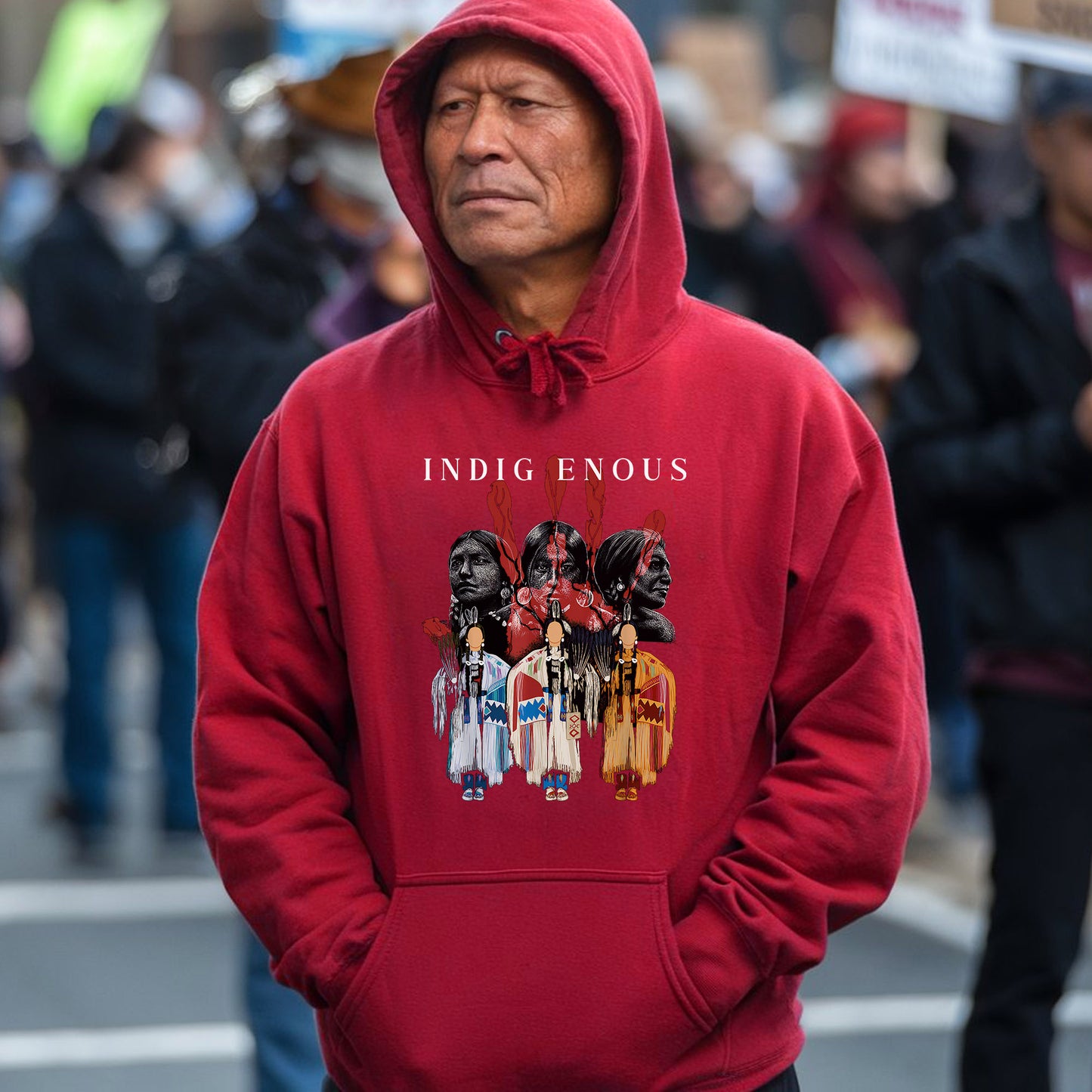 MMIW Native American Indigenous Red Hand Indian Blood Themed Unisex T-Shirt/Hoodie/Sweatshirt