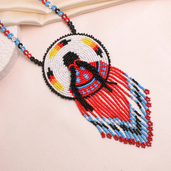 Indigenous Women Pattern Beaded Handmade Earrings For Women