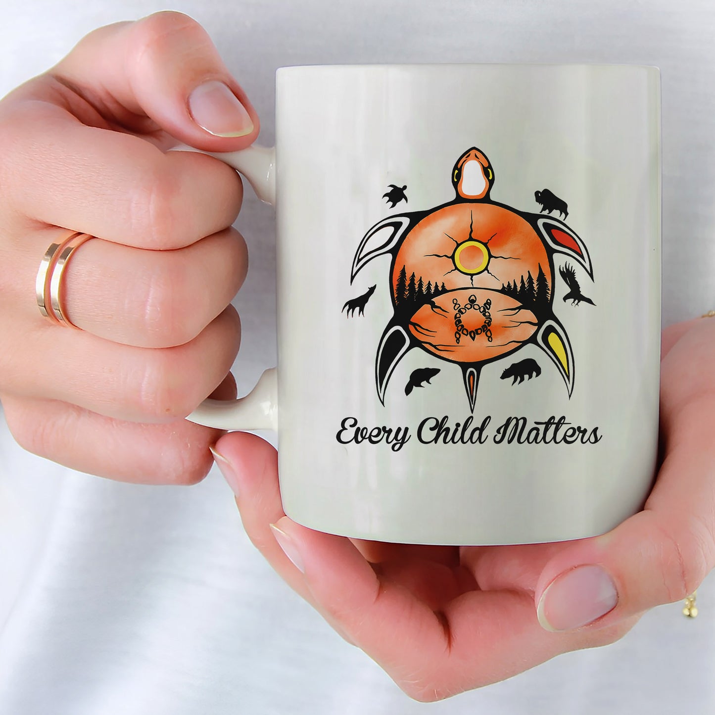 Every Child Matters Turtle For Orange Shirt Day Ceramic Coffee Mug