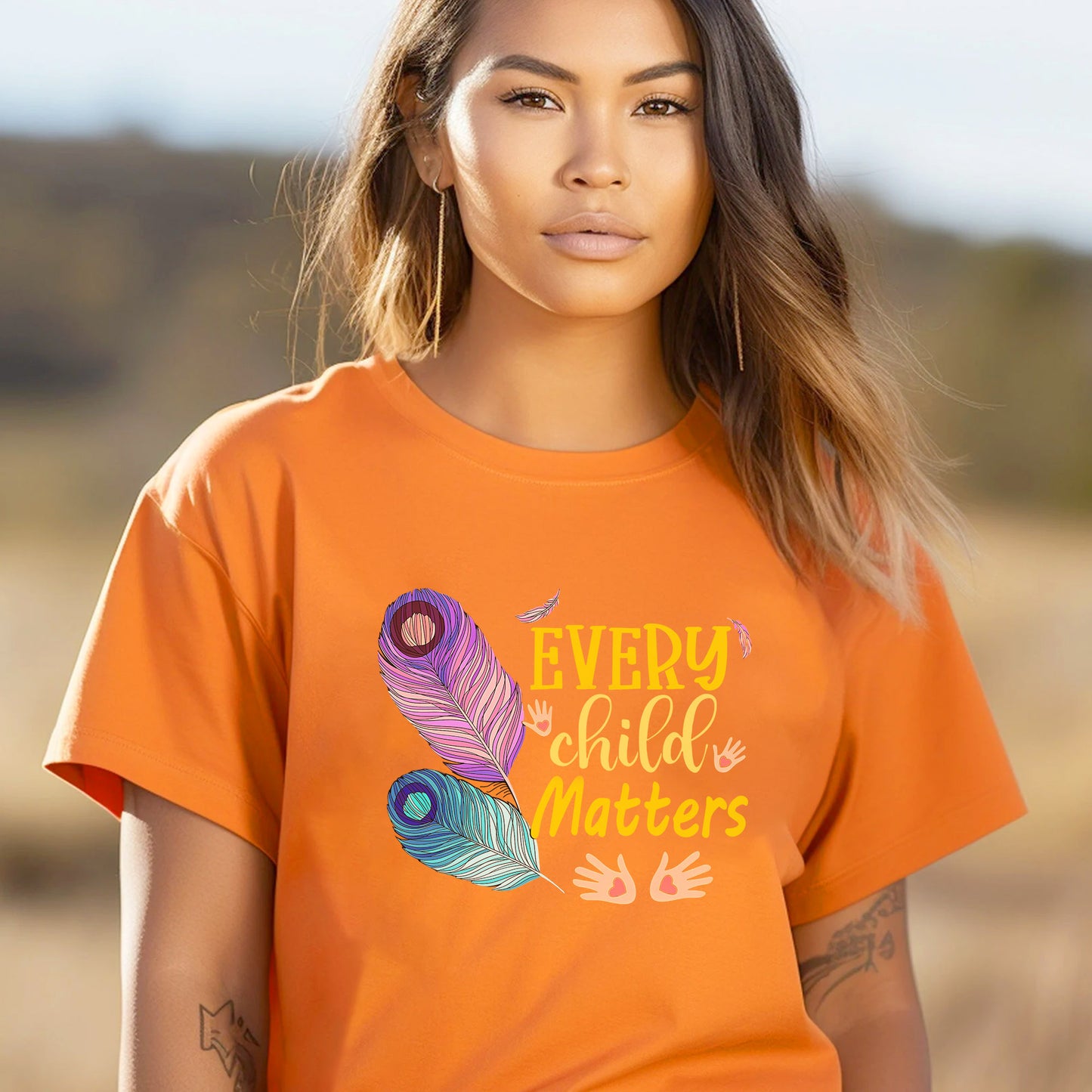 Every Child Matters Colorful Feathers For Orange Shirt Day Unisex T-Shirt/Hoodie/Sweatshirt 267