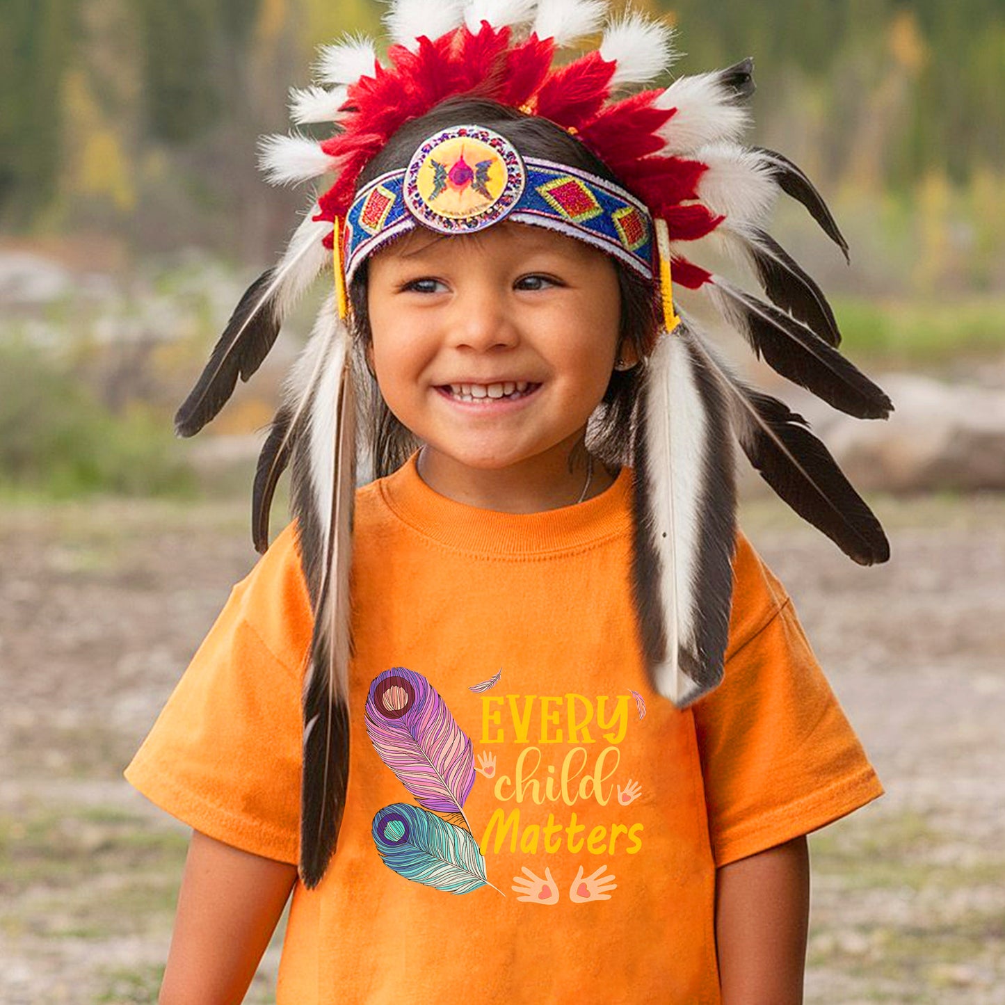 Every Child Matters Colorful Feathers For Orange Shirt Day Unisex T-Shirt/Hoodie/Sweatshirt 267