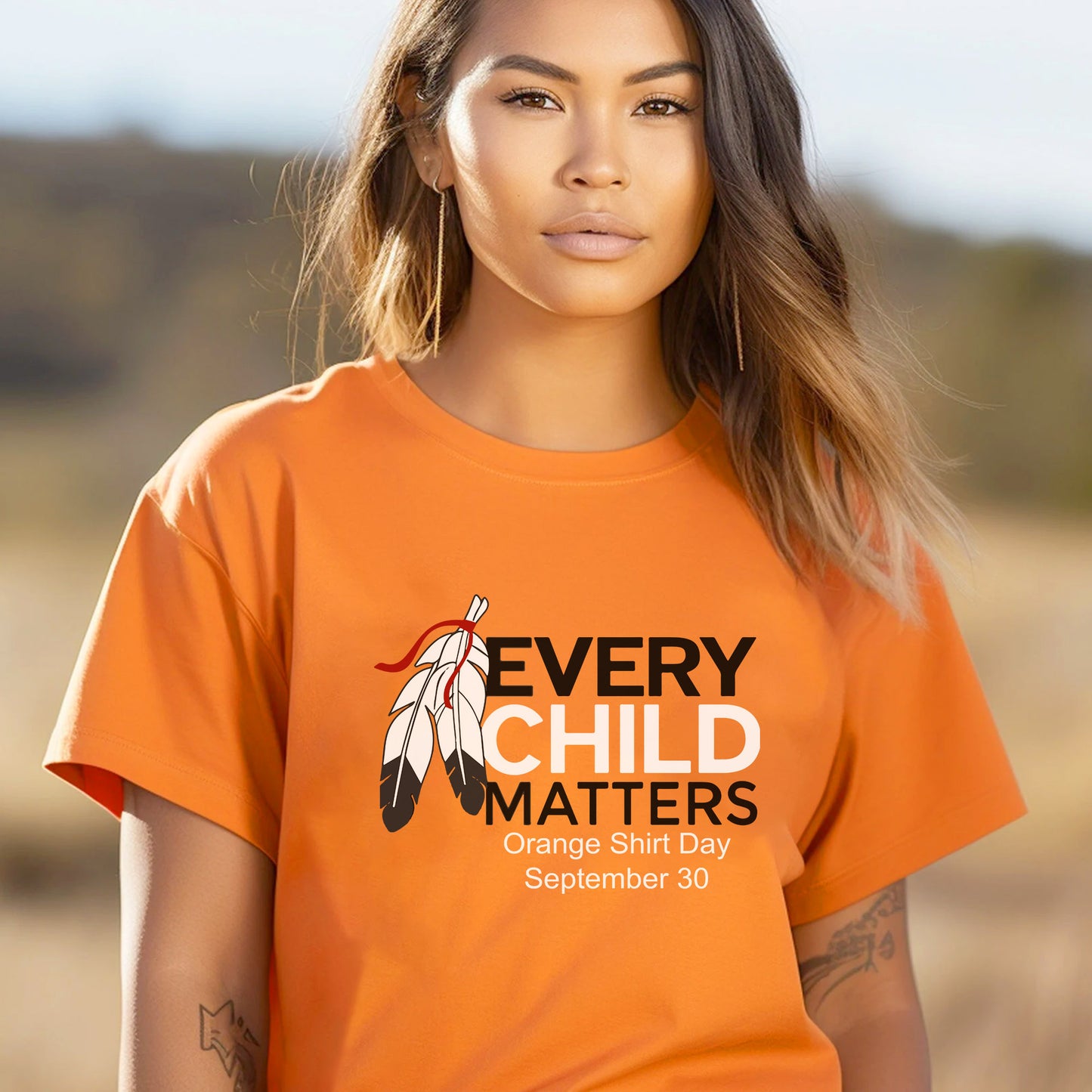 Every Child Matters Feather For Orange Shirt Day Unisex T-Shirt/Hoodie/Sweatshirt