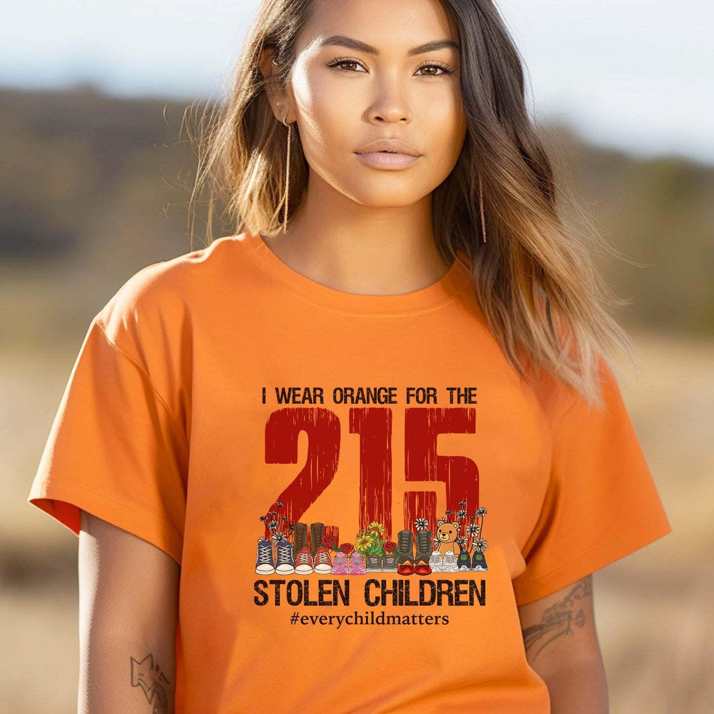 Every Child Matters I Wear Orange For The 215 Stolen Children For Orange Shirt Day Unisex T-Shirt/Hoodie/Sweatshirt