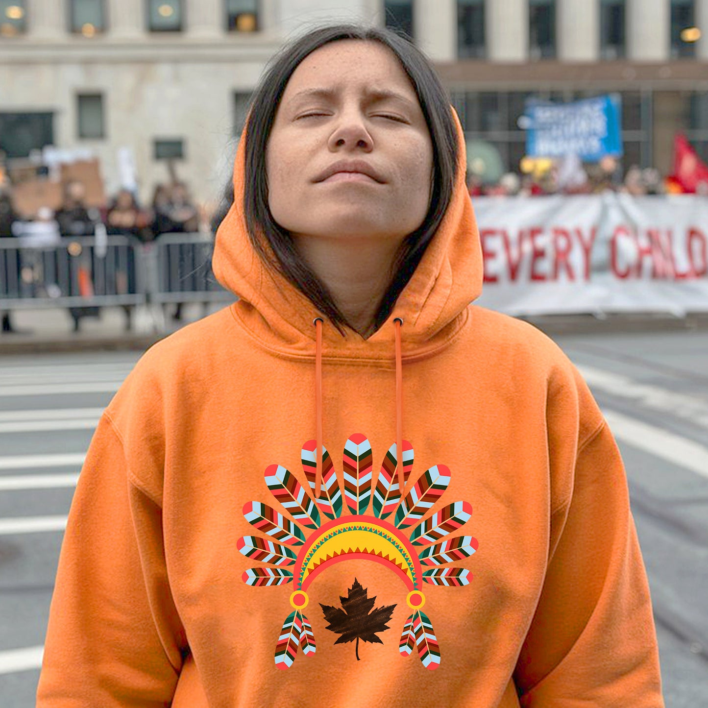 Every Child Matters Chief's Hat Feather Canada For Orange Day Unisex T-Shirt/Hoodie/Sweatshirt