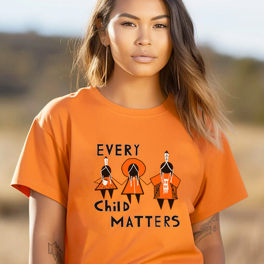 Every Child Matters Three Children Together Wear Orange Day Unisex T-Shirt/Hoodie/Sweatshirt