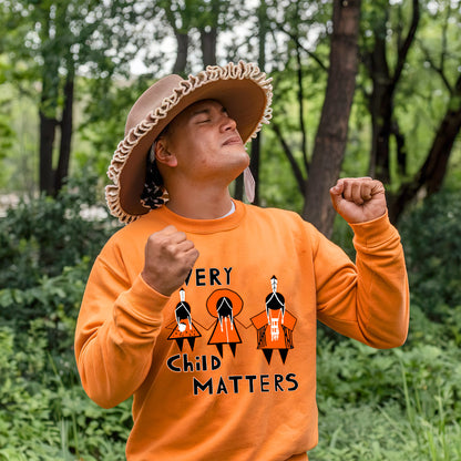 Every Child Matters Three Children Together Wear Orange Day Unisex T-Shirt/Hoodie/Sweatshirt