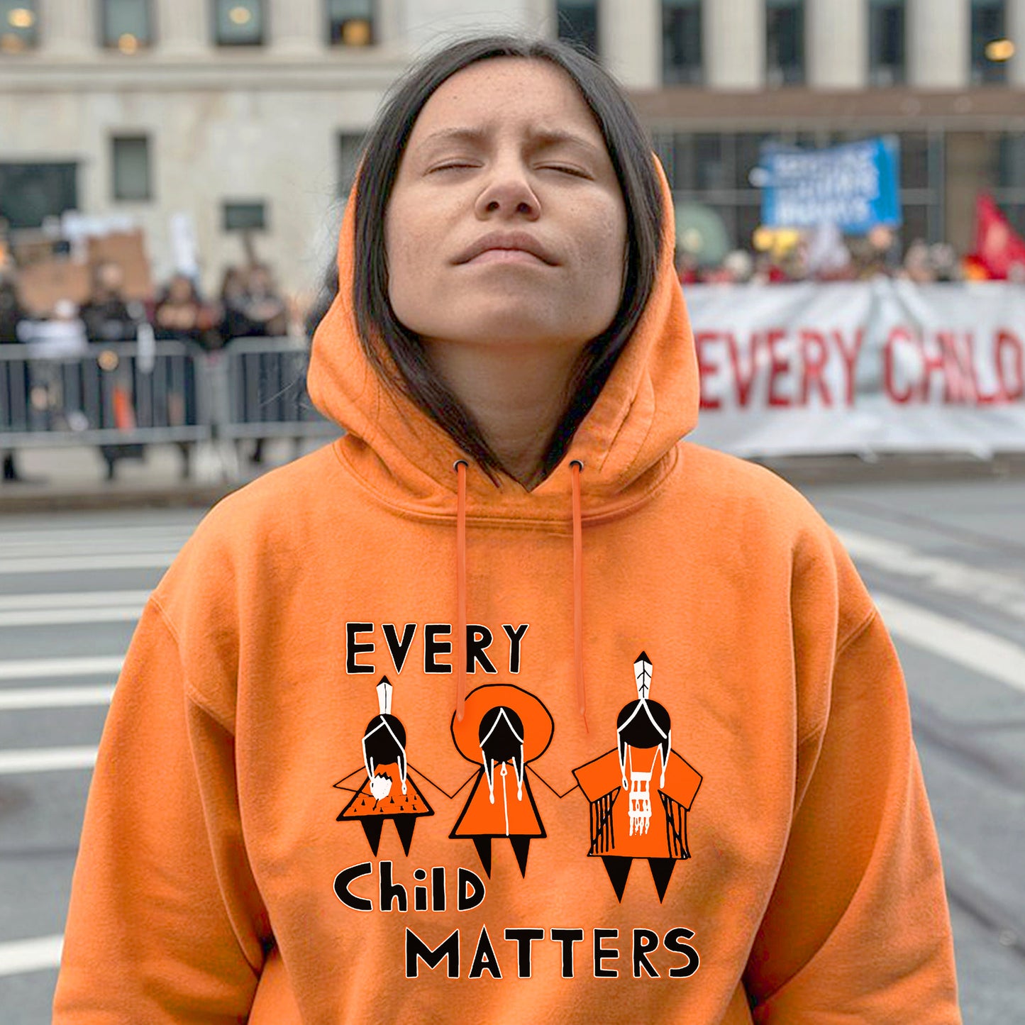 Every Child Matters Three Children Together Wear Orange Day Unisex T-Shirt/Hoodie/Sweatshirt