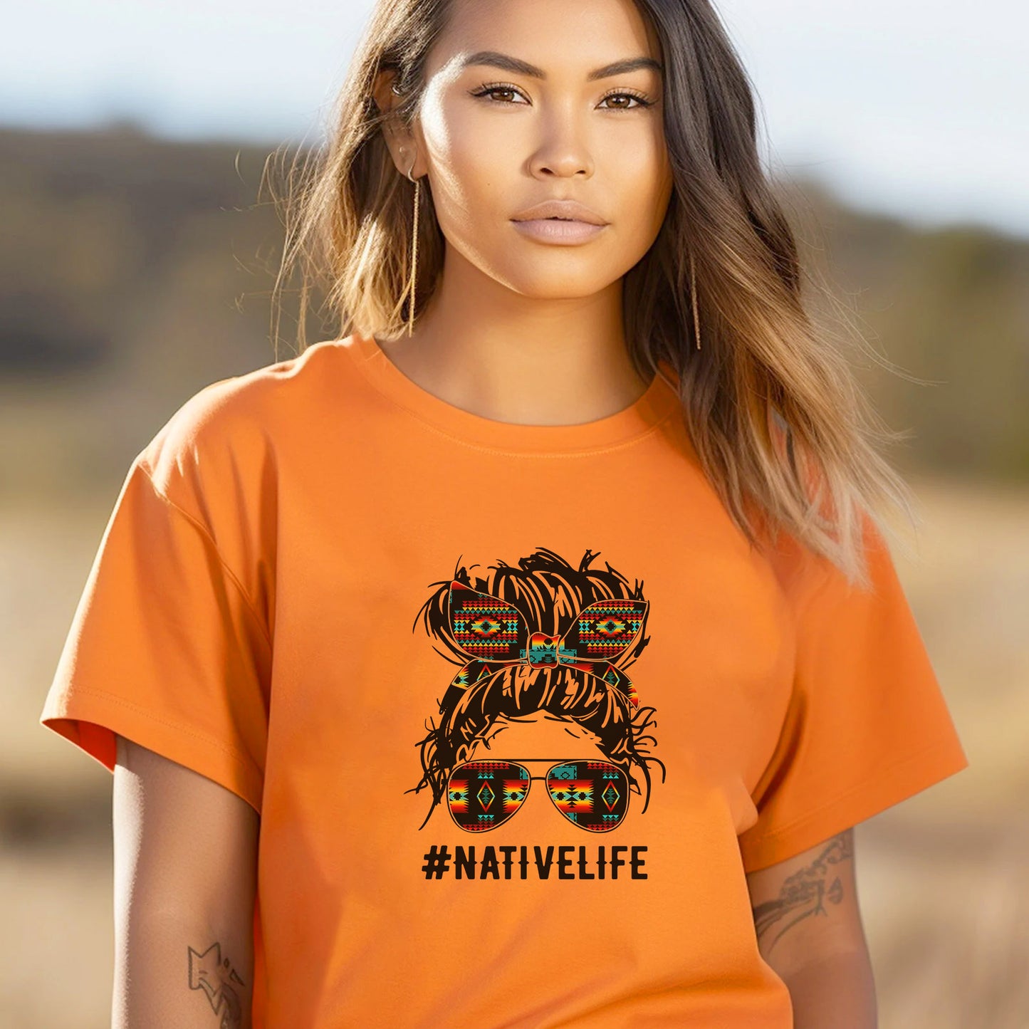 American Indian Tribe Indigenous Native Life Girl Pattern Style Native American Unisex T-Shirt/Hoodie/Sweatshirt