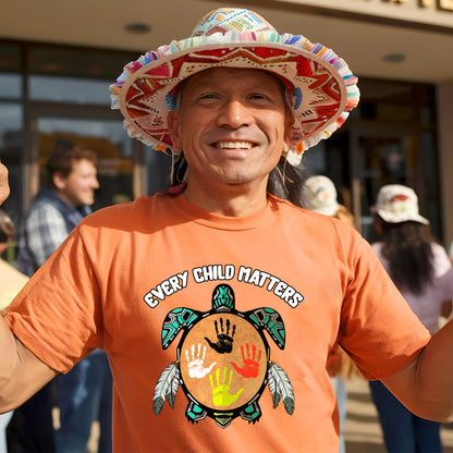 Every Child Matters Feather Hand Color On Turtle For Orange Shirt Day Unisex T-Shirt/Hoodie/Sweatshirt