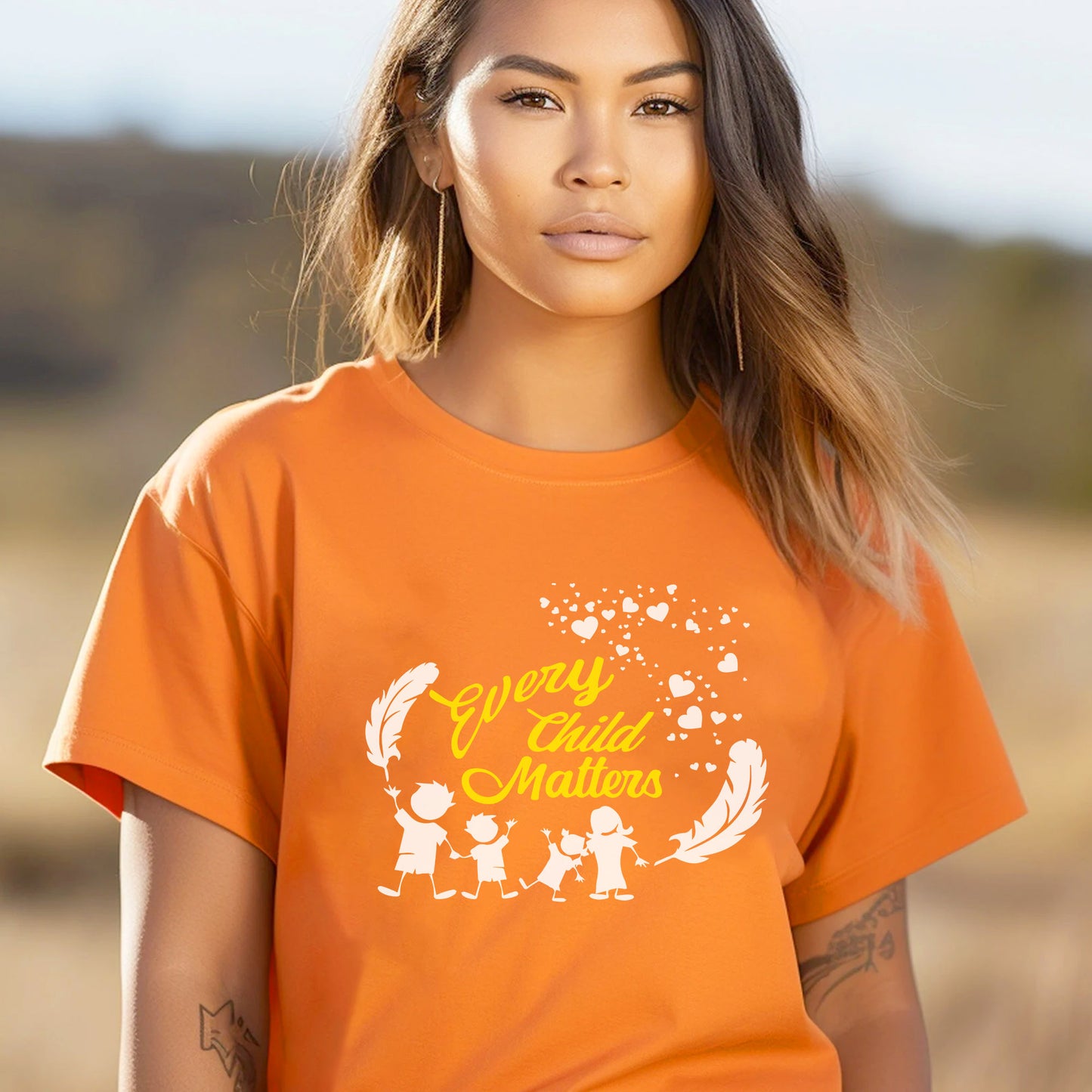 Every Child Matters Children Together Feather For Orange Shirt Day Unisex T-Shirt/Hoodie/Sweatshirt