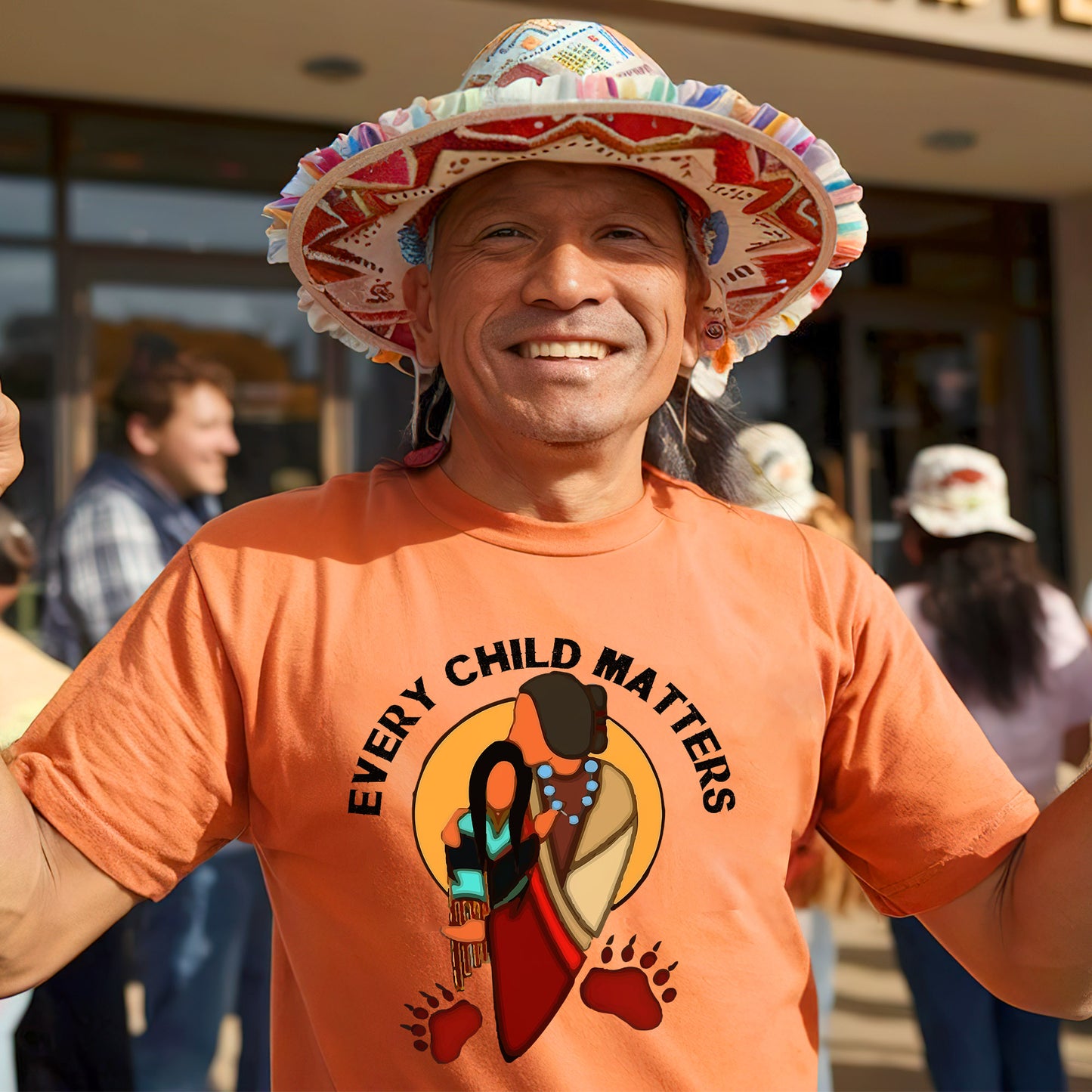 Every Child Matters Grandma With Niece Indigenous Orange Shirt Day Unisex T-Shirt/Hoodie/Sweatshirt