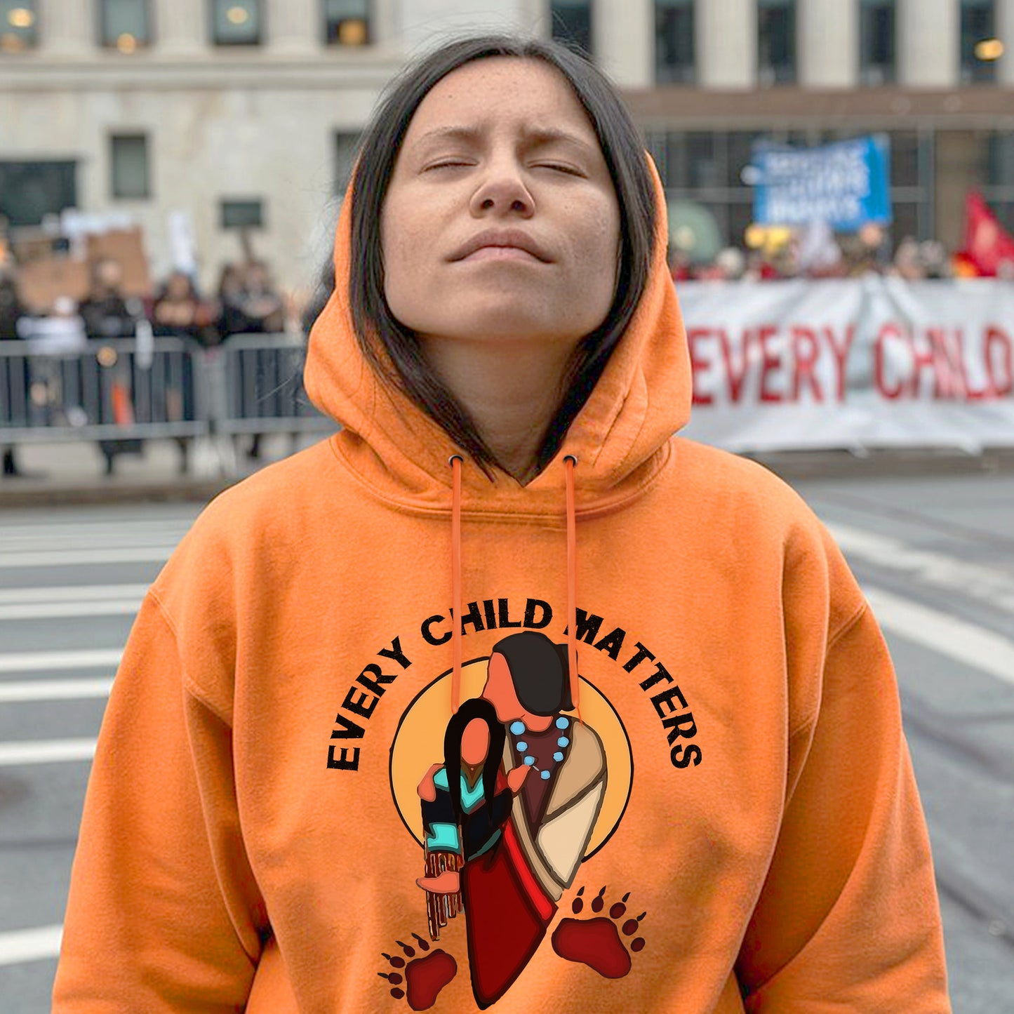 Every Child Matters Grandma With Niece Indigenous Orange Shirt Day Unisex T-Shirt/Hoodie/Sweatshirt